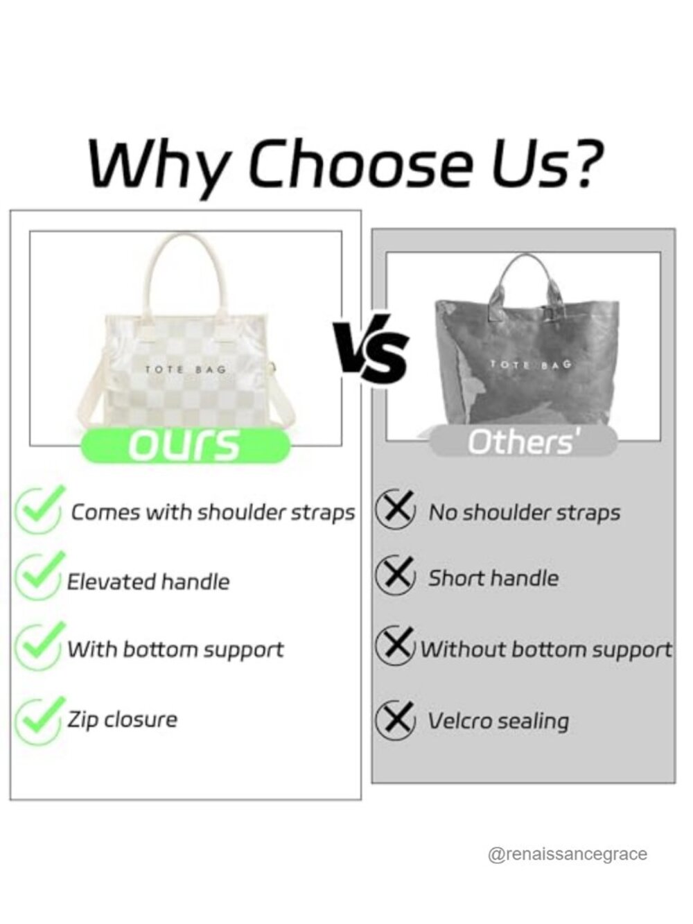 Large PVC Tote Bag with Kraft Paper, Waterproof Hobo Handbag with Adjustable - Picture 4 of 6